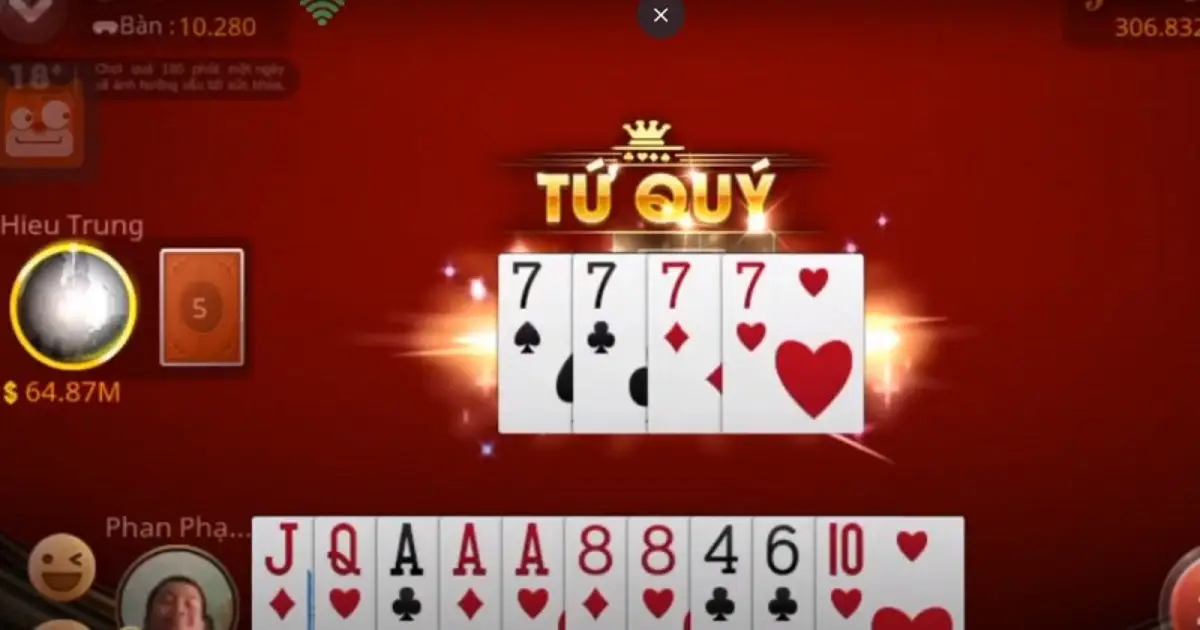 Tứ quý có thể chặt được đôi heo trong game bài Tiến Lên không?